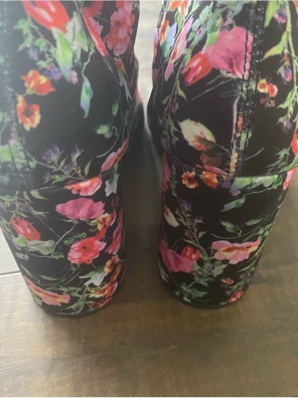 Steve Madden Lombard Floral Sock Boots Pointed Toe Block Heel 9 - Picture 5 of 11